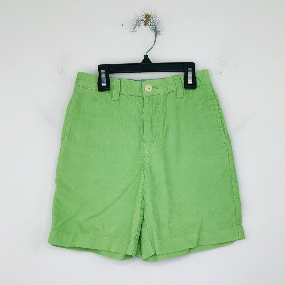 Vineyard Vines Shep & Ian Boy's 5 Shorts Green Solid Corduroy Bermuda BY27